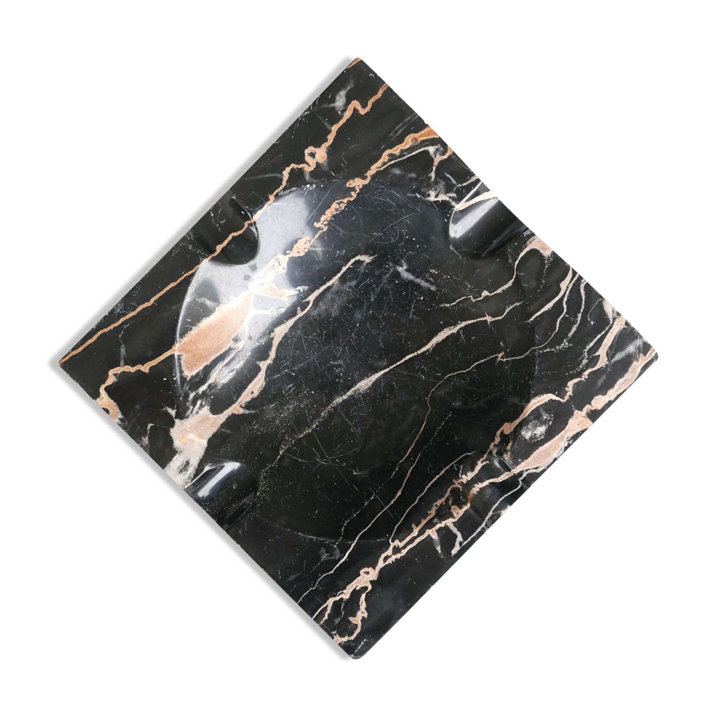 Black marble ashtray, 70s