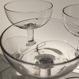 8 blown glass champagne glasses