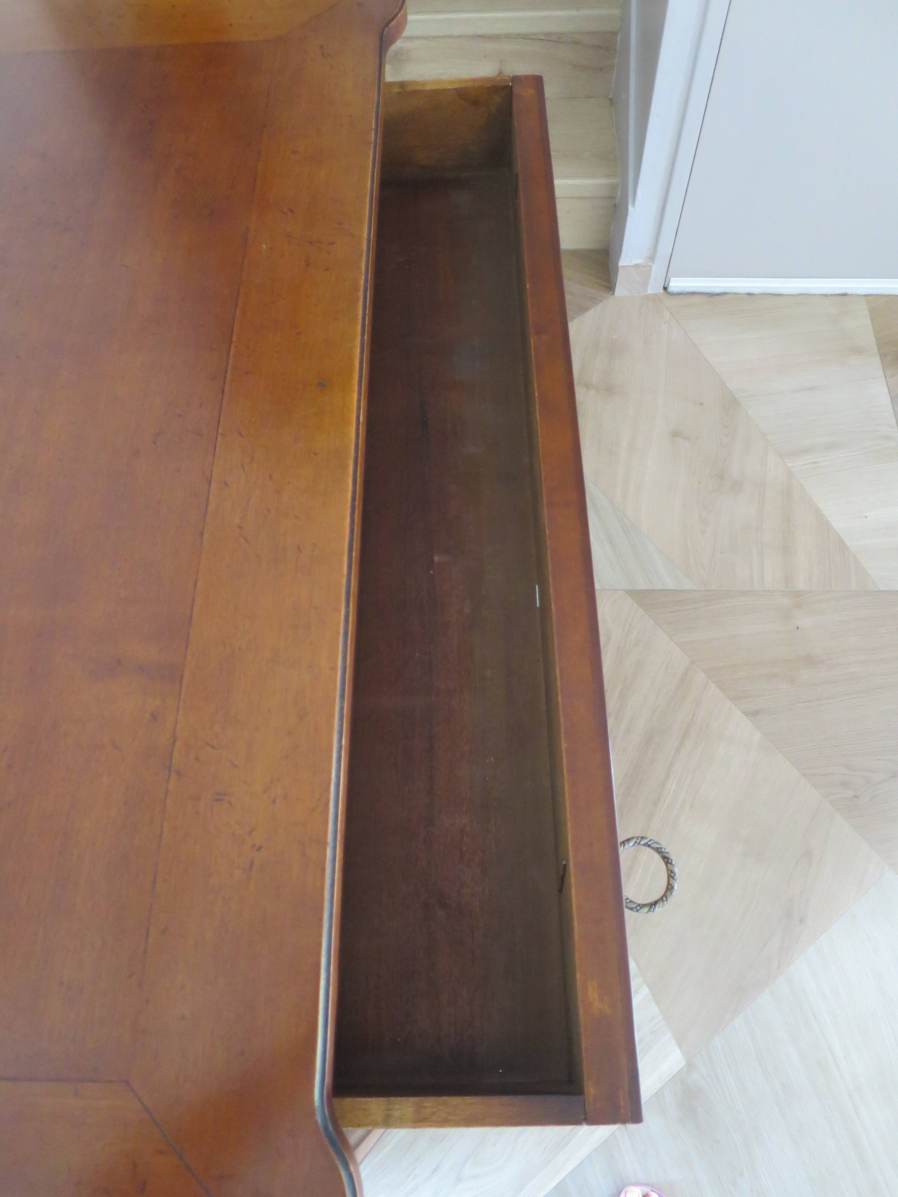 Louis XVI-style sideboard - 1 drawer - fluted legs - mahogany - solid wood