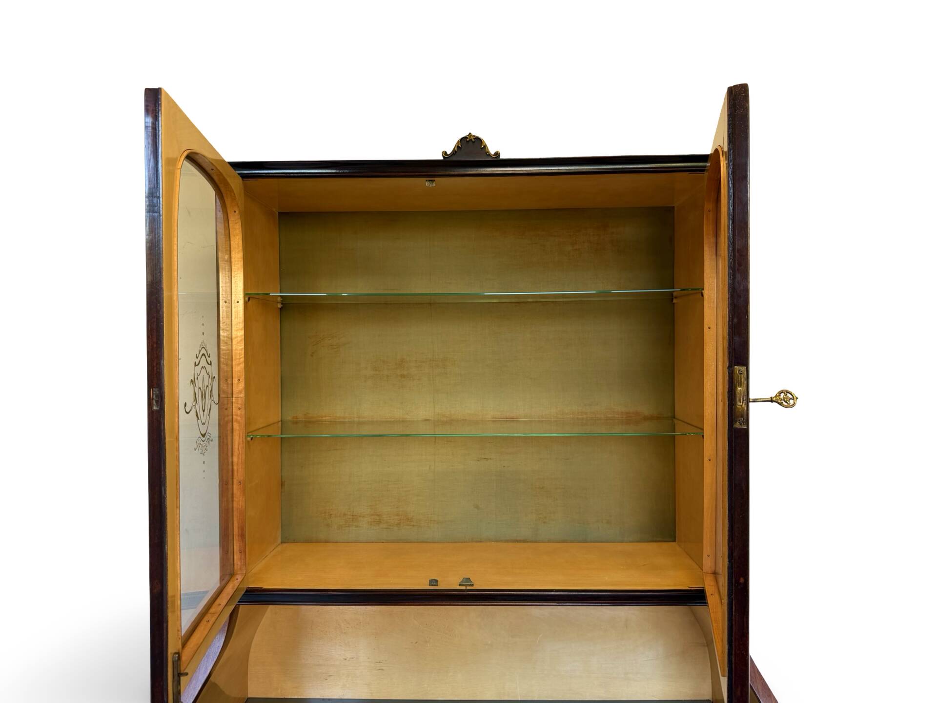 Secretary credenza in marquetry in the Italian Louis XV style from the mid-century, 1960.