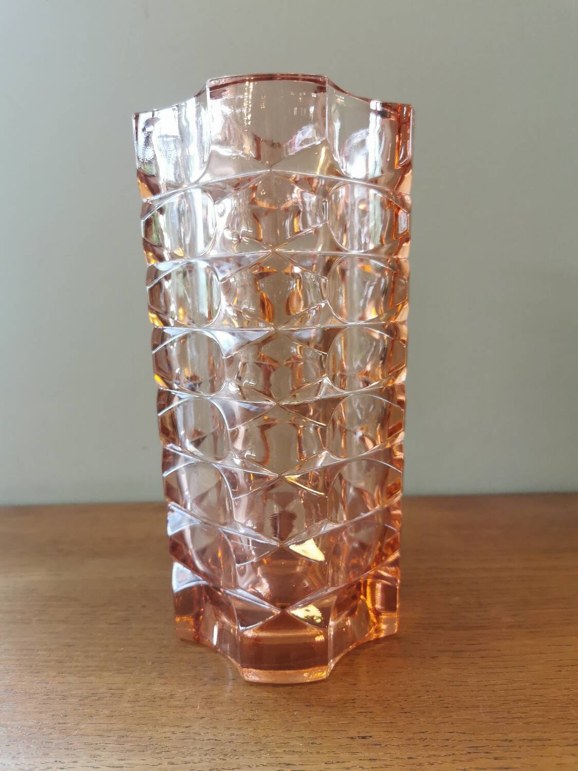 Vintage pink glass vase