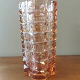 Vintage pink glass vase
