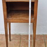 Table de chevet ancienne en bois, poignées latérales ajourées, fin XIXe