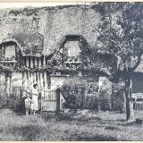 Georges lefebvre, old cottage, black and white photo, circa 1930. signed in ink
