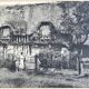 Georges lefebvre, old cottage, black and white photo, circa 1930. signed in ink