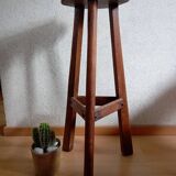 Vintage brutalist tripod high stool, 1950s