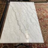 Black cast iron marble bistro table