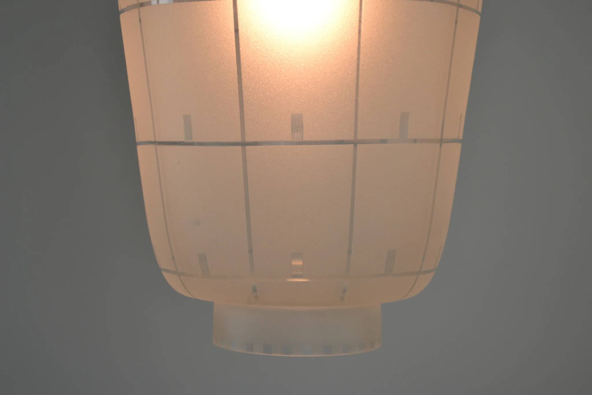 Modernist Pendant or Ceiling Lamp, Glass and Metal, 1930s/1940s, Sweden