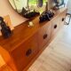 Italian Sideboard – Sculptural Wood with Bronze Handles, 1970s