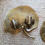 Set of 2 brass wall sconces