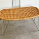 Large vintage rattan / wicker James Irvine ottoman / foot stool / foot rest / bench