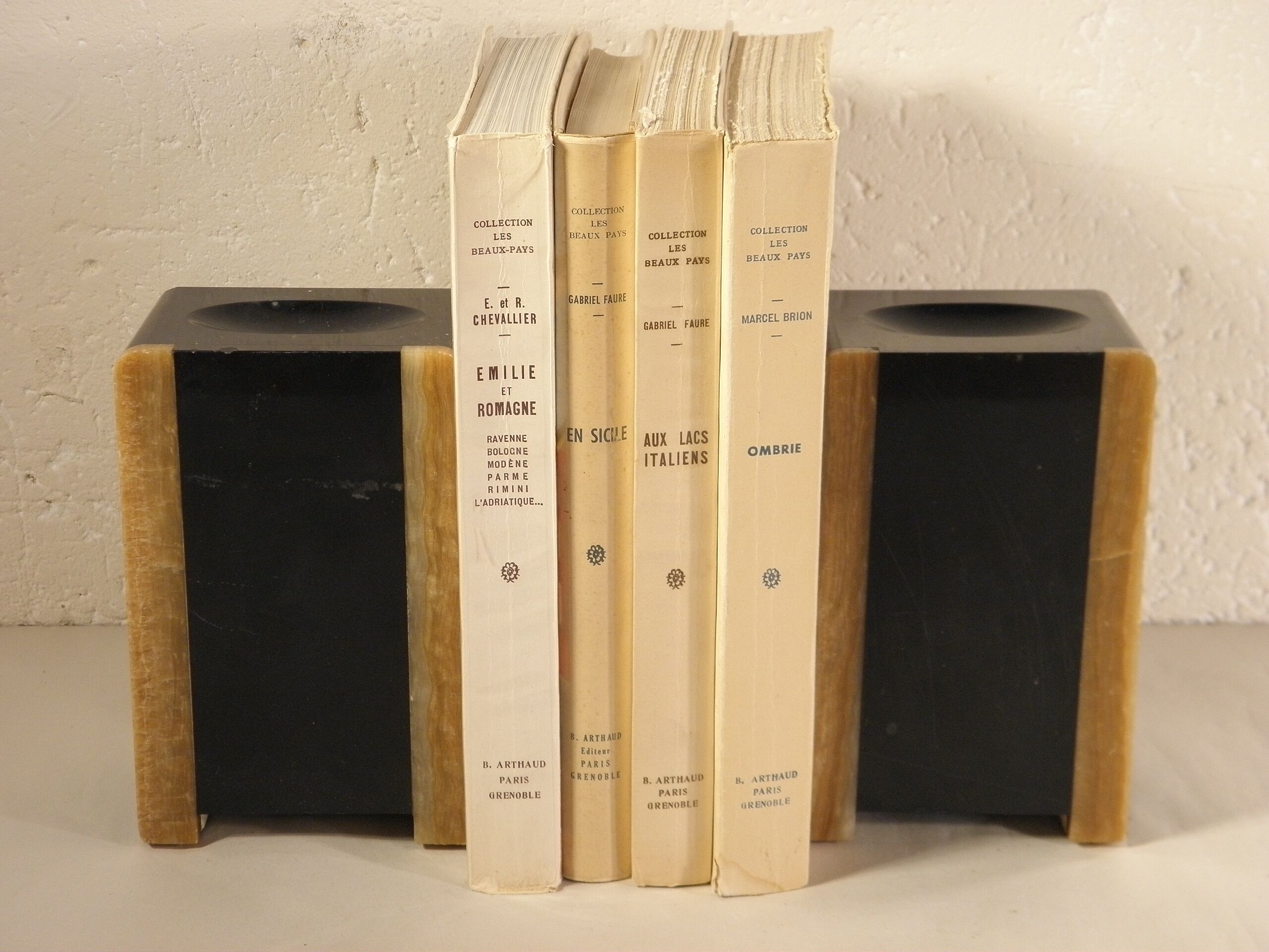 Art deco marble bookends