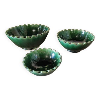 Set of 3 green salad bowls Morocco