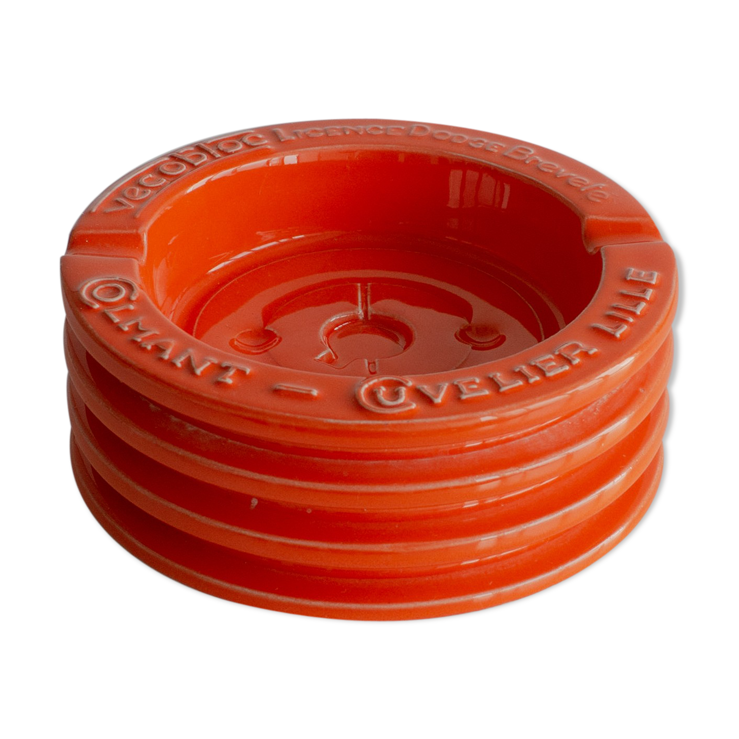 Orange ceramic ashtray