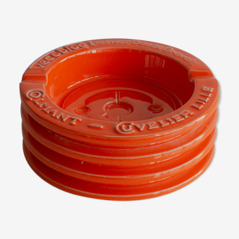 Orange ceramic ashtray