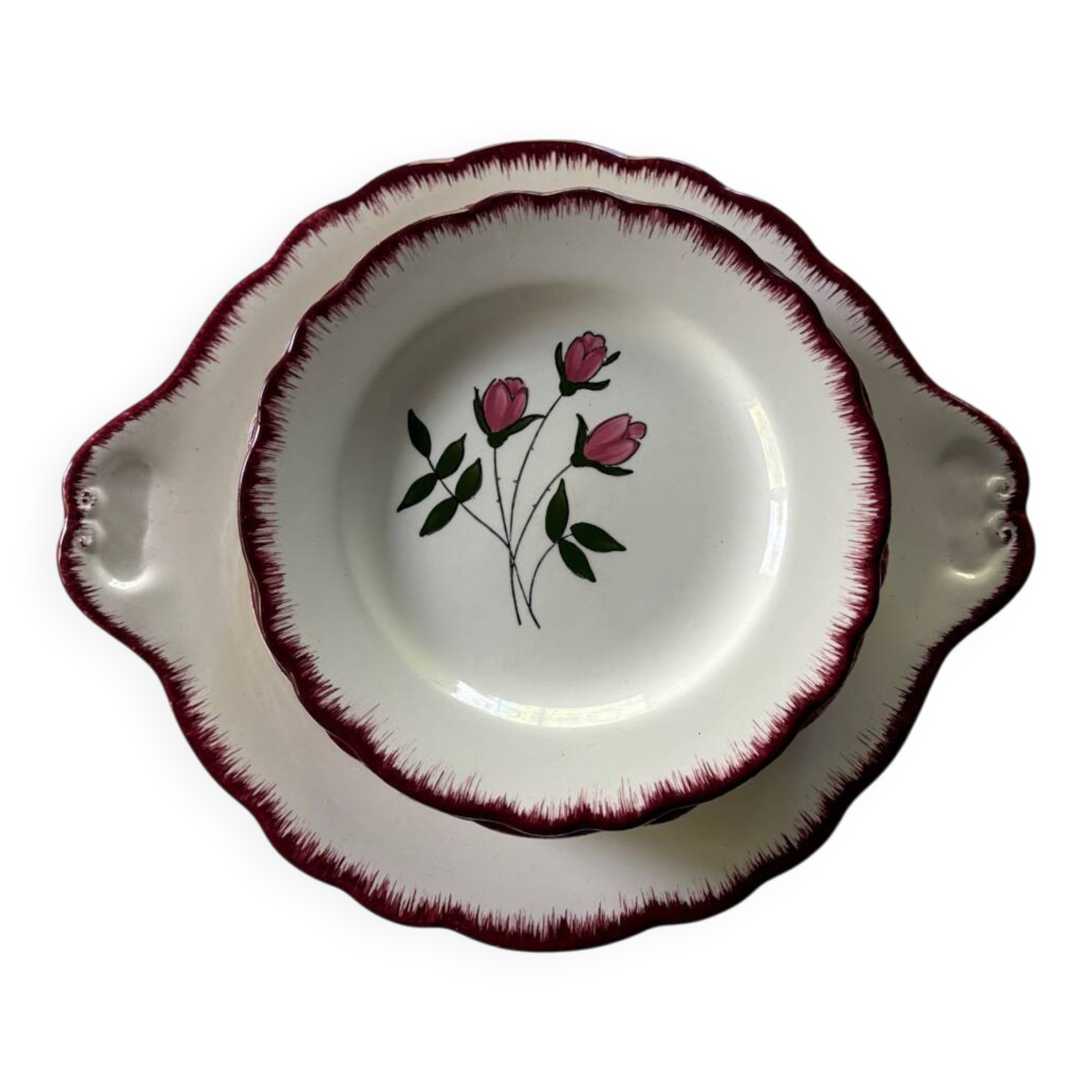 Salins dessert plates and platter, Cerilly model