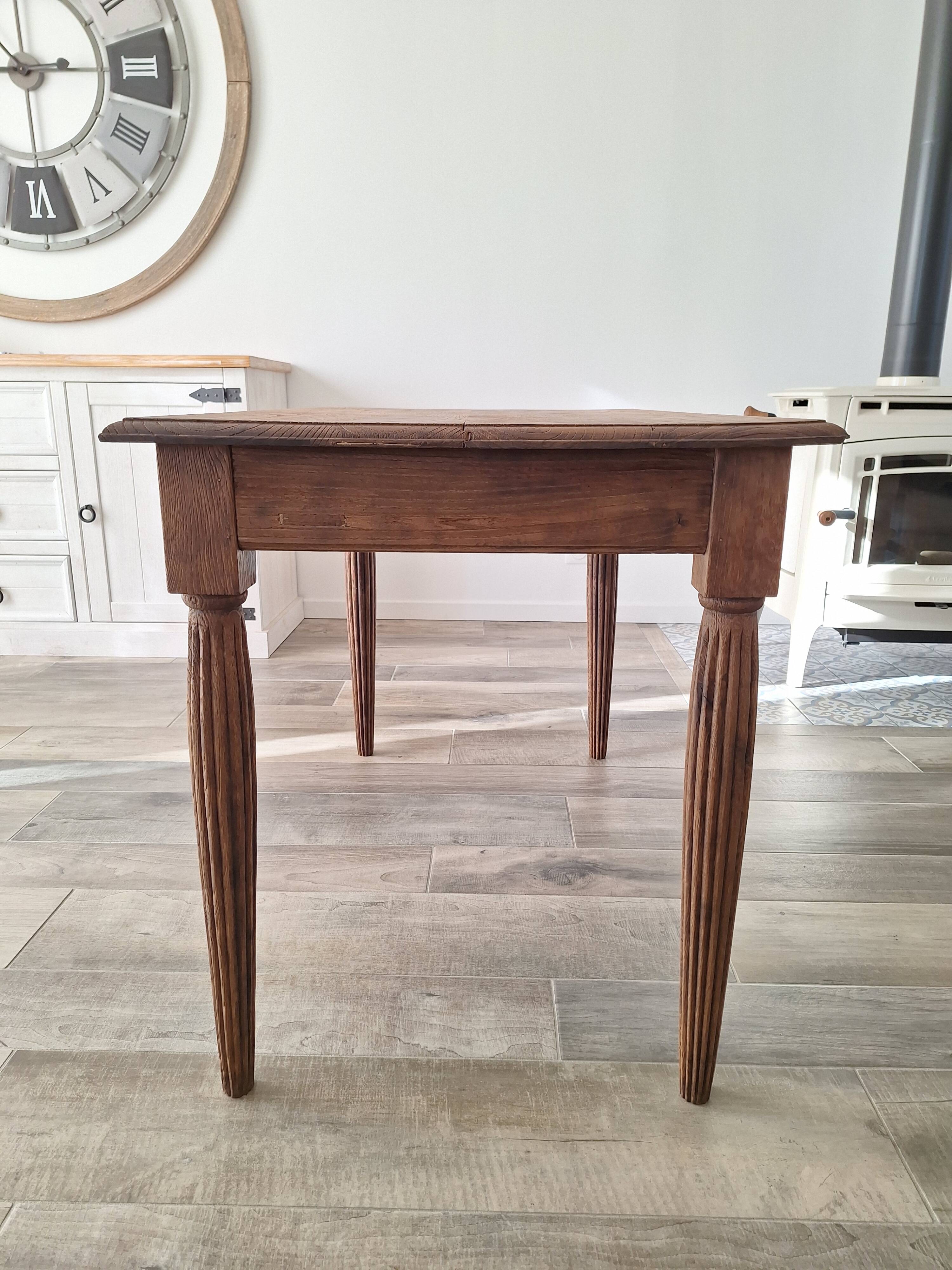 Oak farmhouse table in country style
