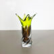 Large Vintage Green brown Hand Blown Crystal Glass Vase by Joska, Germany, 1970s