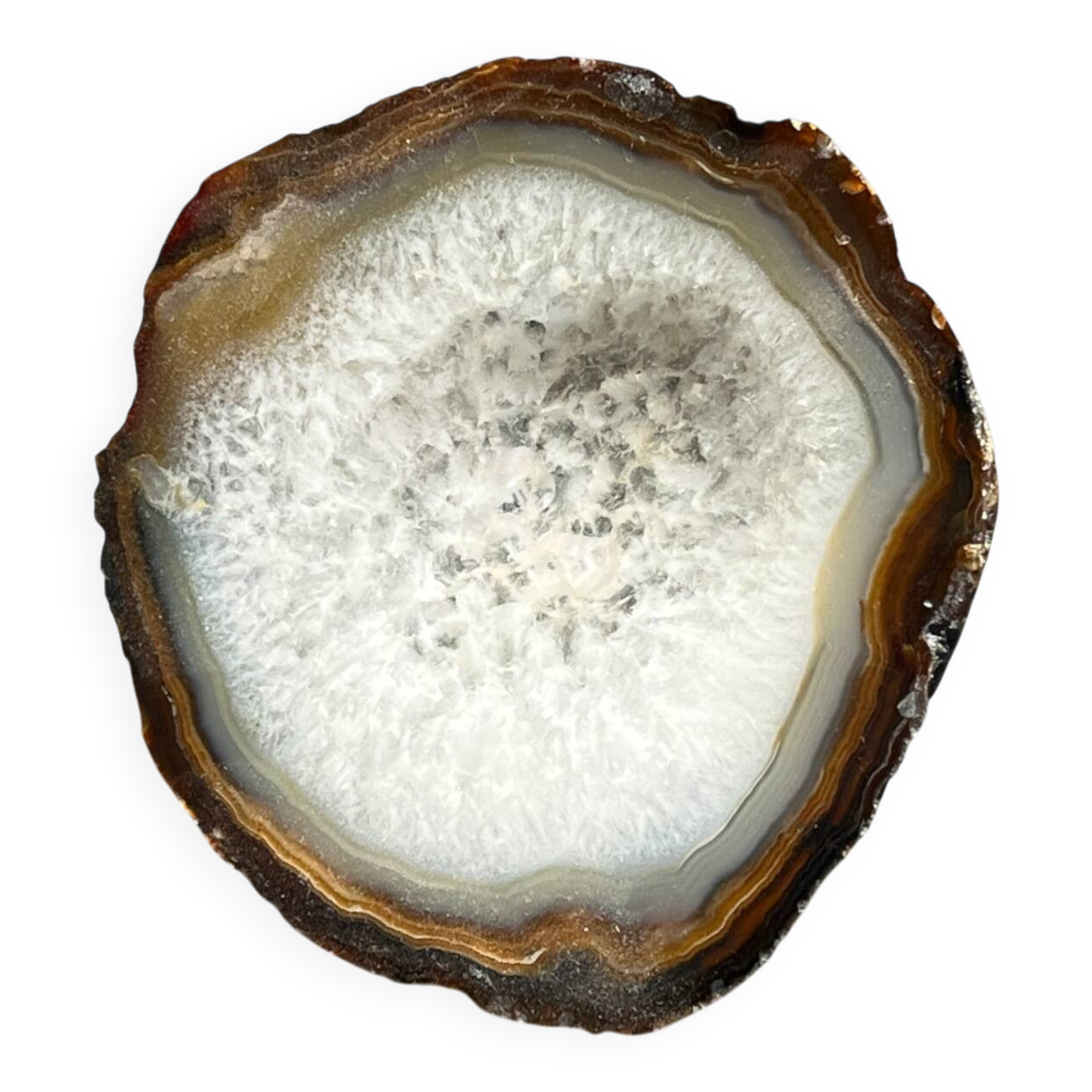 Vintage brown crystal agate slice tray agate ashtray 1960