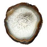 Vide-poche en tranche d'agate cristal marron vintage cendrier en agate 1960