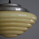 Suspension opaline yellow chandelier vintage luminaire