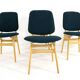 Ensemble de 4 chaises dans le style d'Arne Hovmand olsen 'Bergen'