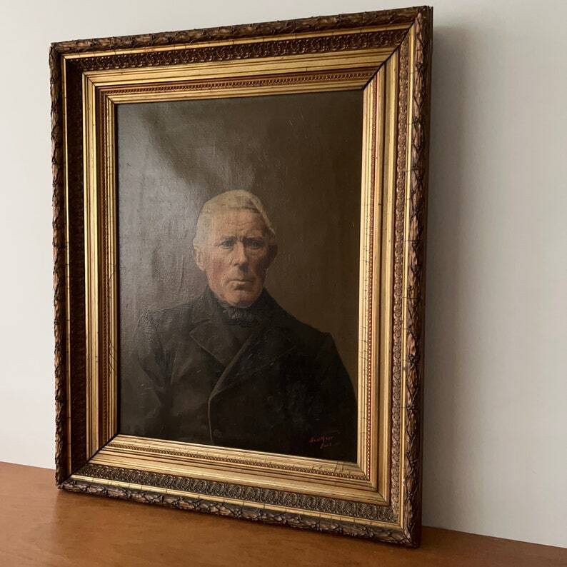 Peinture à l'huile Portrait d'un gentilhomme élégant du 19ème siècle