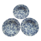 Set of 3 soup plates in English earthenware