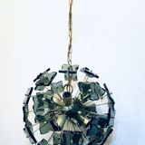 Italian sputnik murano glass smoked glass and metal, 1960s