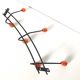 Black metal coat rack and orange wood balls
