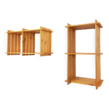 Pair of vintage pine wall shelves, from the 80s