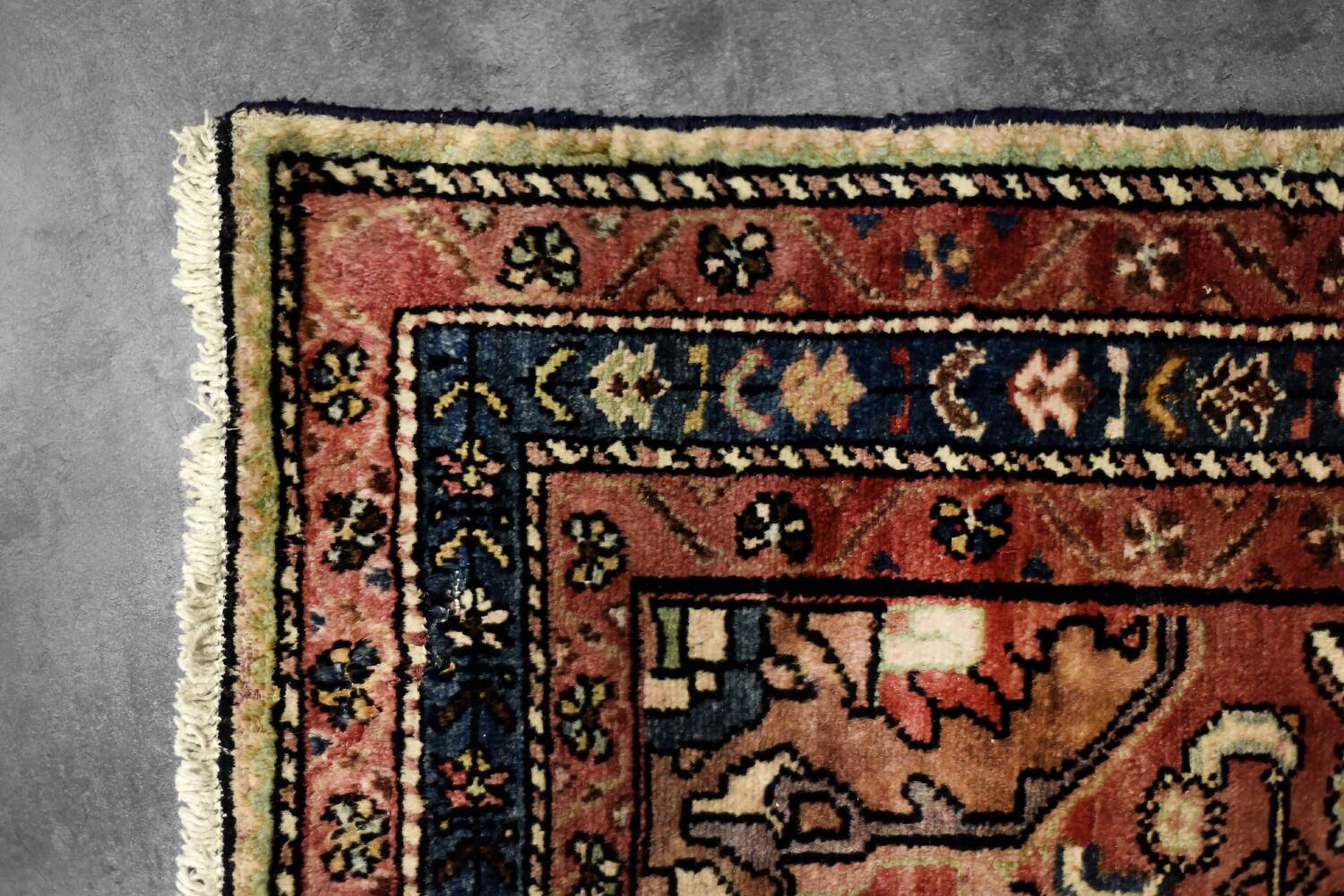 Vintage Hand-Woven Oriental Middle Eastern Zanjan Hamadan Rug, 1960s