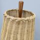 1960s Parker Knoll wooden table lamp with wicker shade, Britain