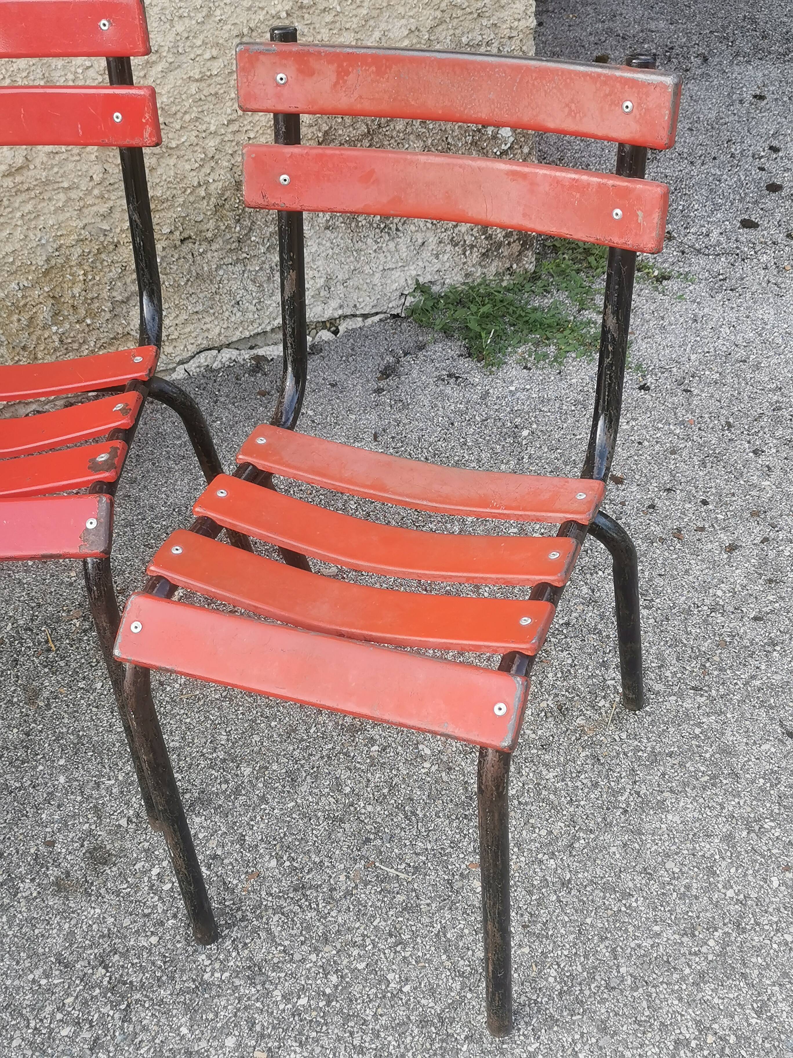Serie de 4 chaises de terrasse "tolix"