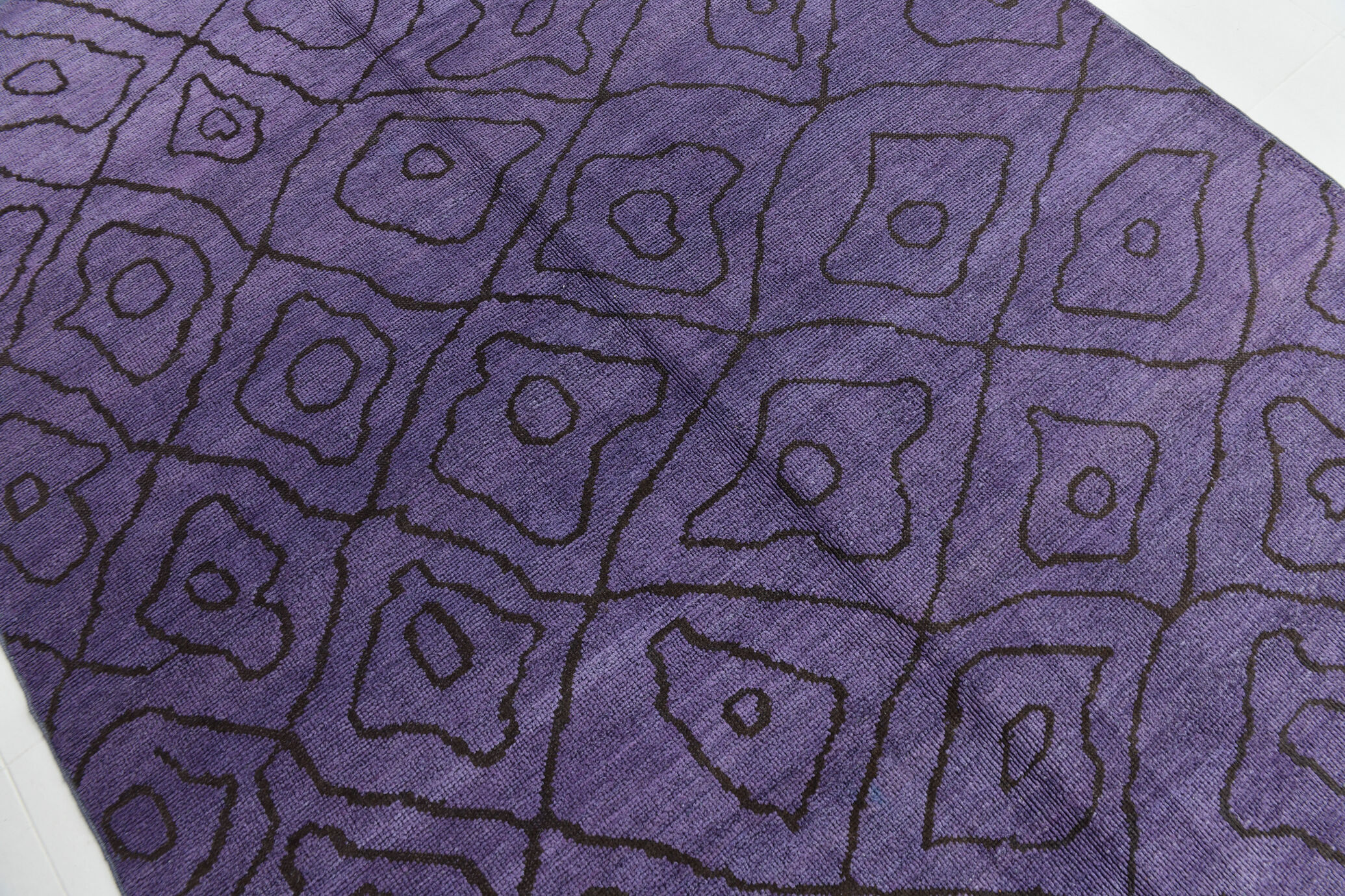 7x9 modern vintage purple  hemp area rug,