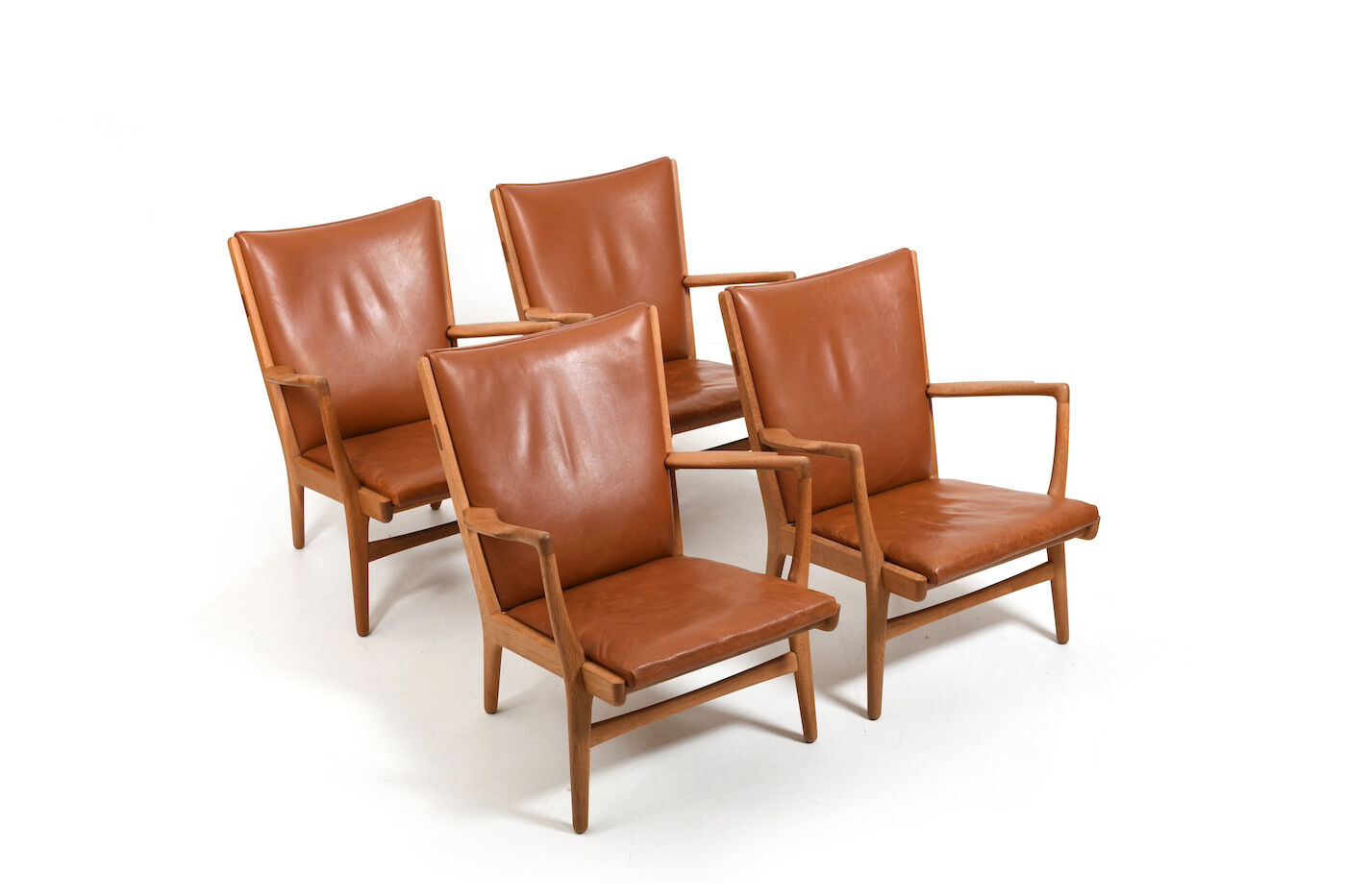 Lot de 4 fauteuils AP-16 en chêne par Hans Wegner