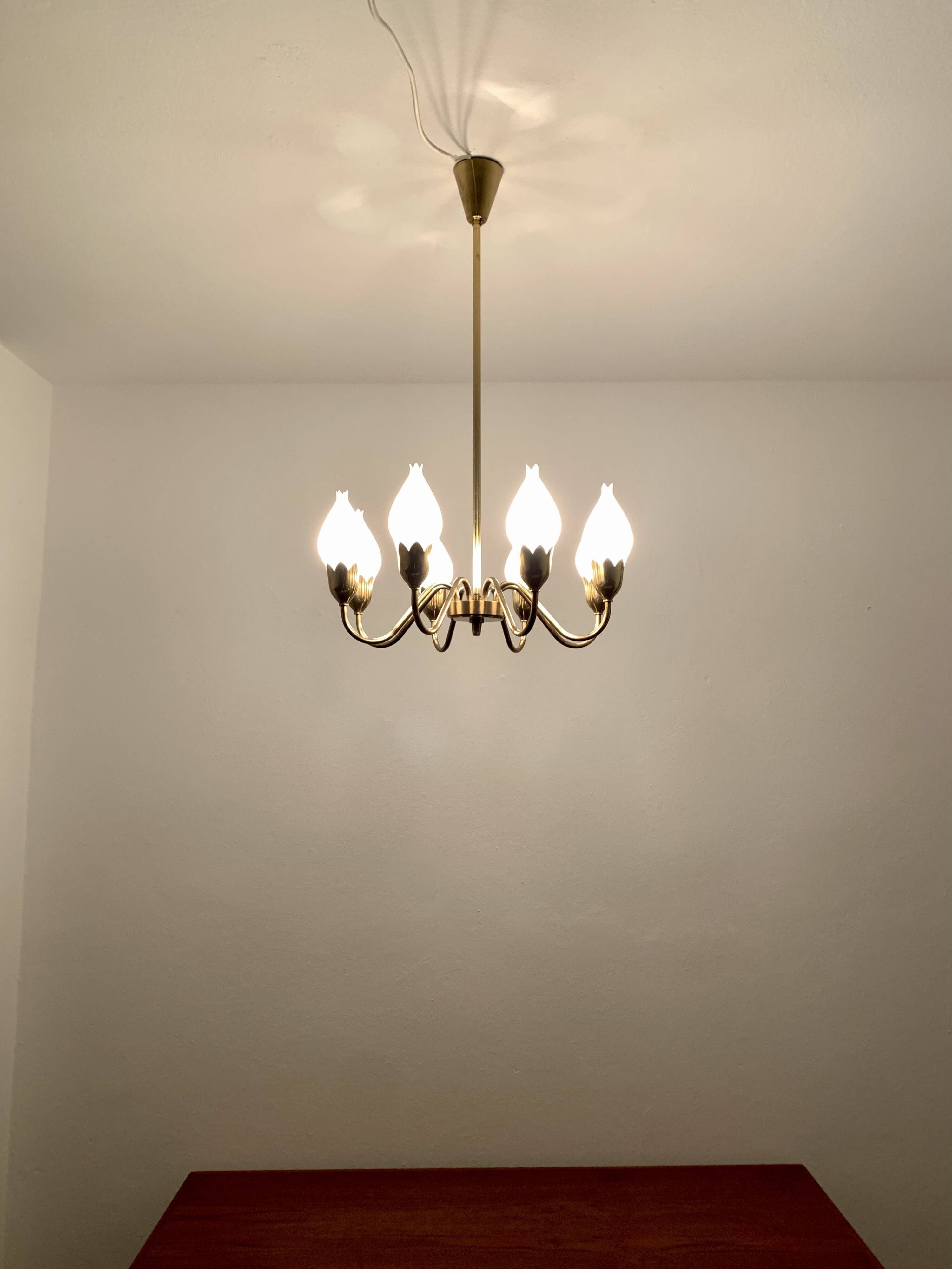 Danish Brass Chandelier by Fog and Morup