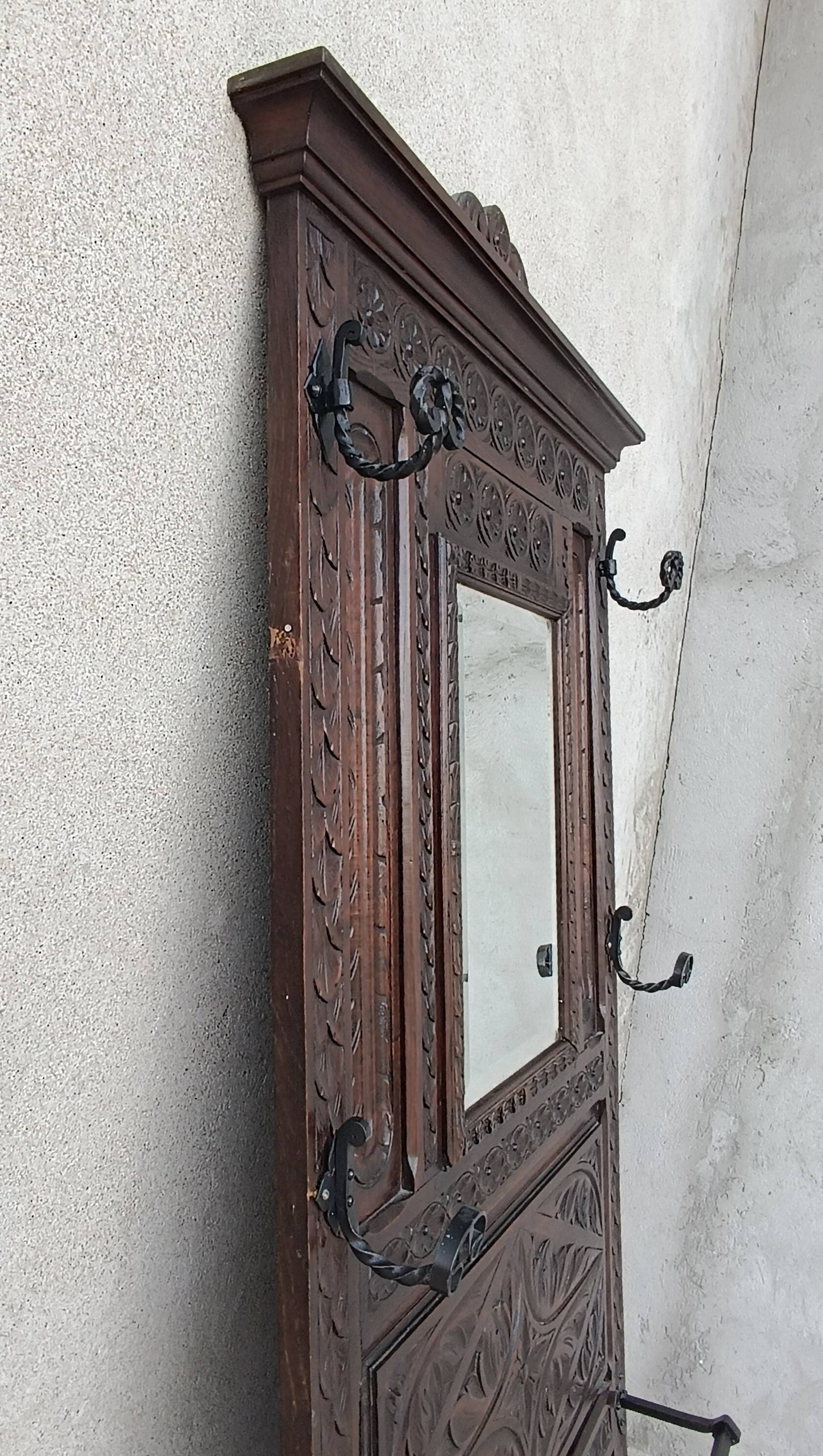 Breton coat rack in natural wood