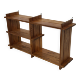 Vintage Wall shelf rack Pinewood wood 70s design