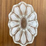 Vase / cache jar chiseled glass pattern ancient flowers