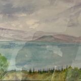 Painting: Watercolor - Lake Odiwara by JJ Leproust