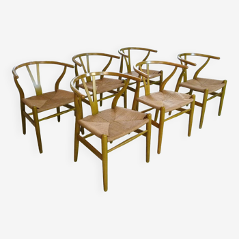 Early Edition CH24 Wishbone Y-Chairs by Hans J. Wegner for Carl Hansen & Søn, Denmark 1950s