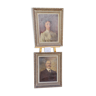 Pair of oil on canvas portraits man and woman
