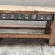 Old carpenter's workbench with eight metal drawers, industrial console