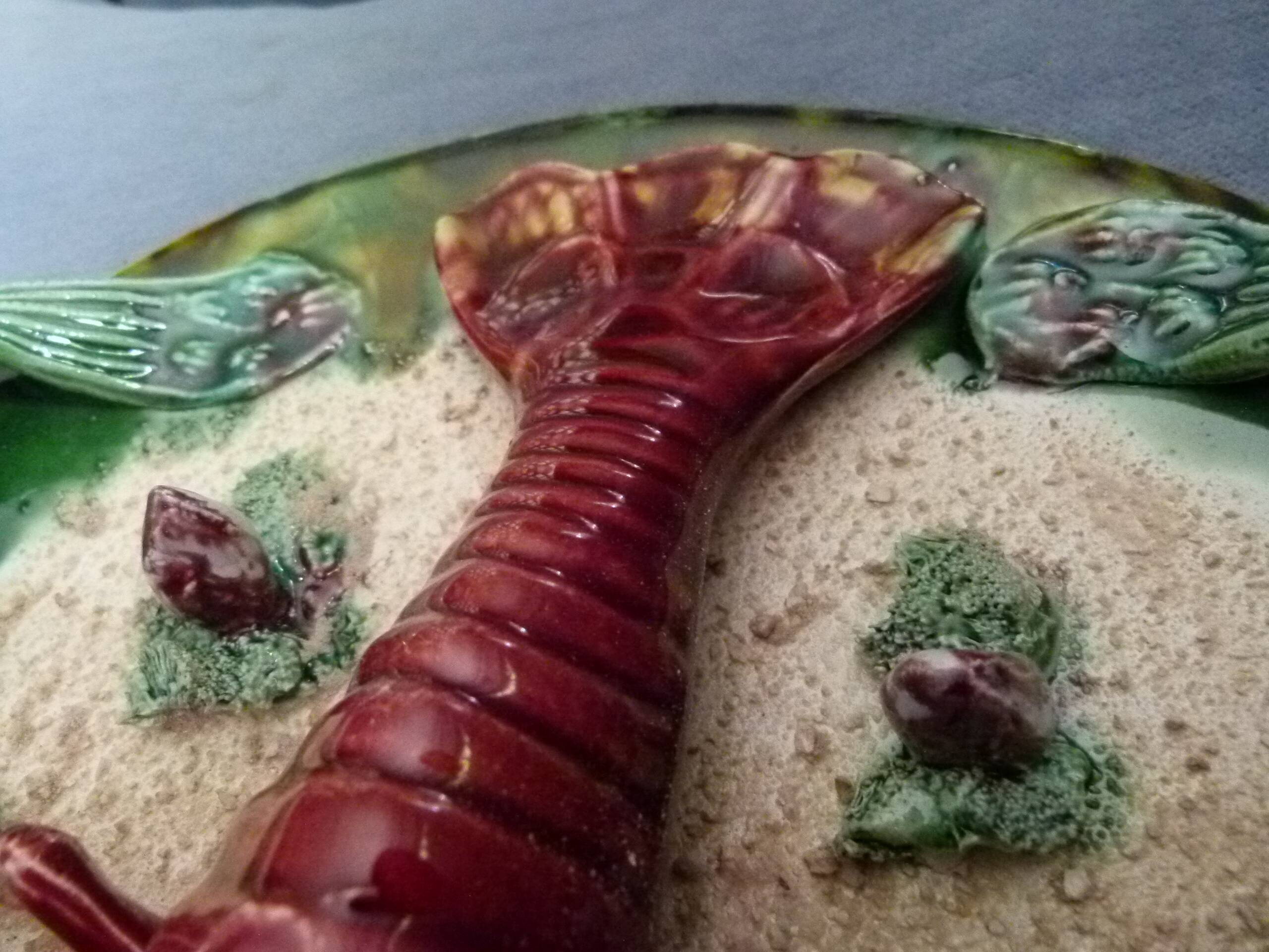 Barbotine earthenware plate