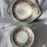 Dessert service 10 plates and a Bernardaud Limoges porcelain cake dish