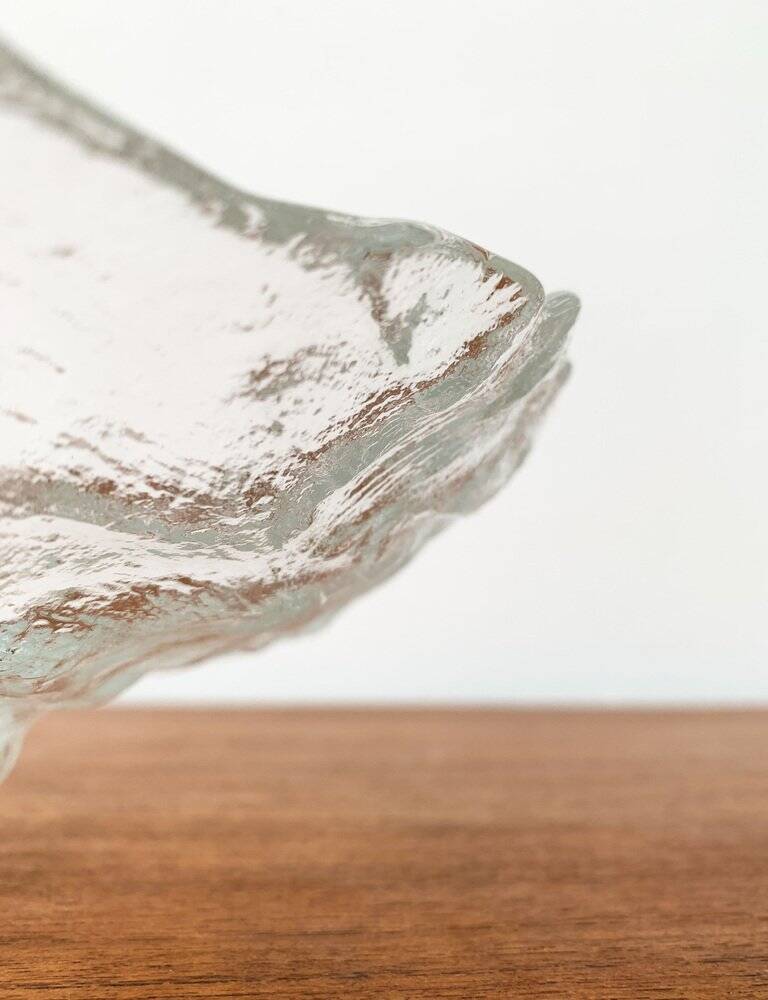 Vintage frosted glass bowl, 1970s.