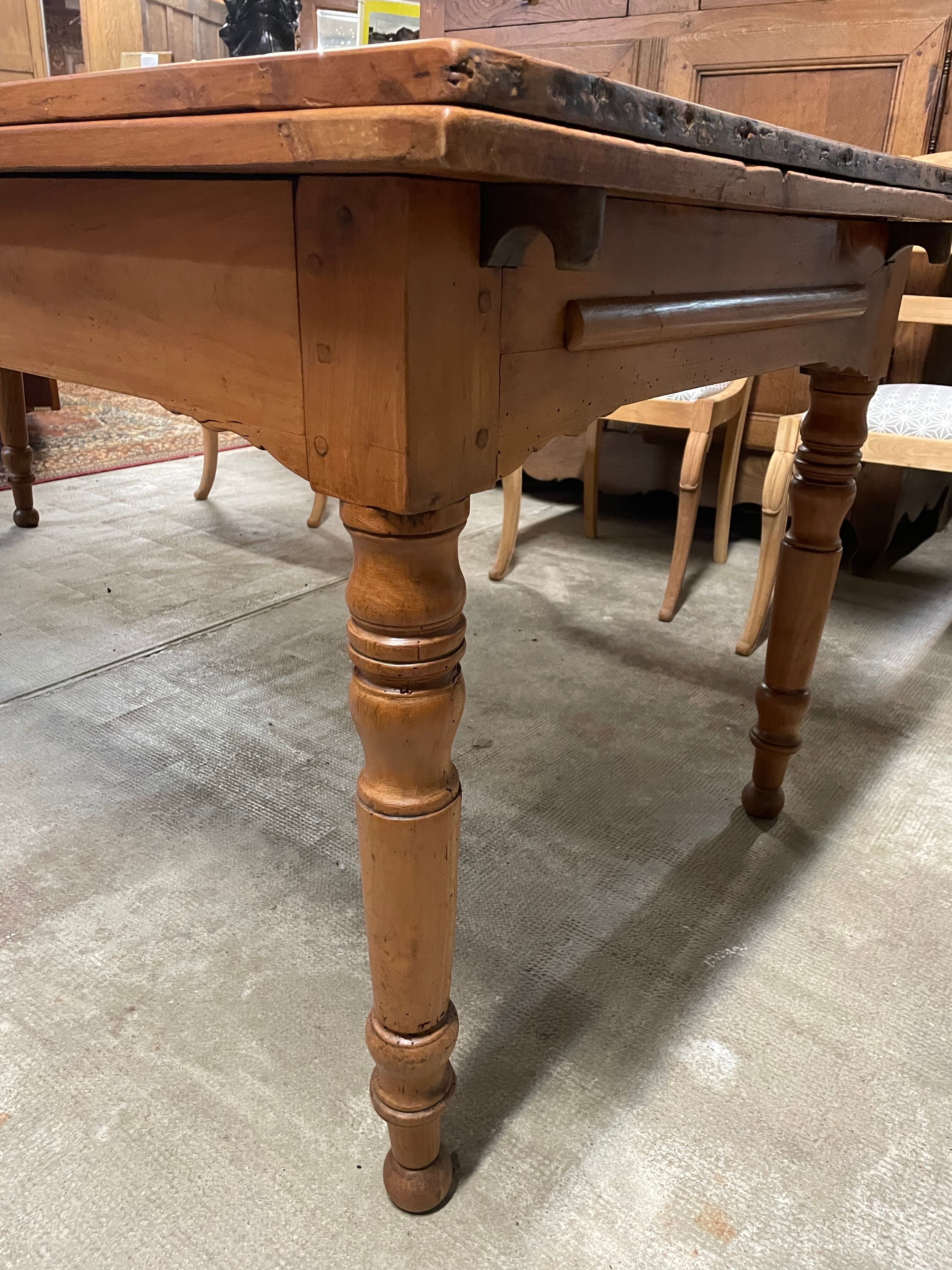Cherry farmhouse table with 2 extensions