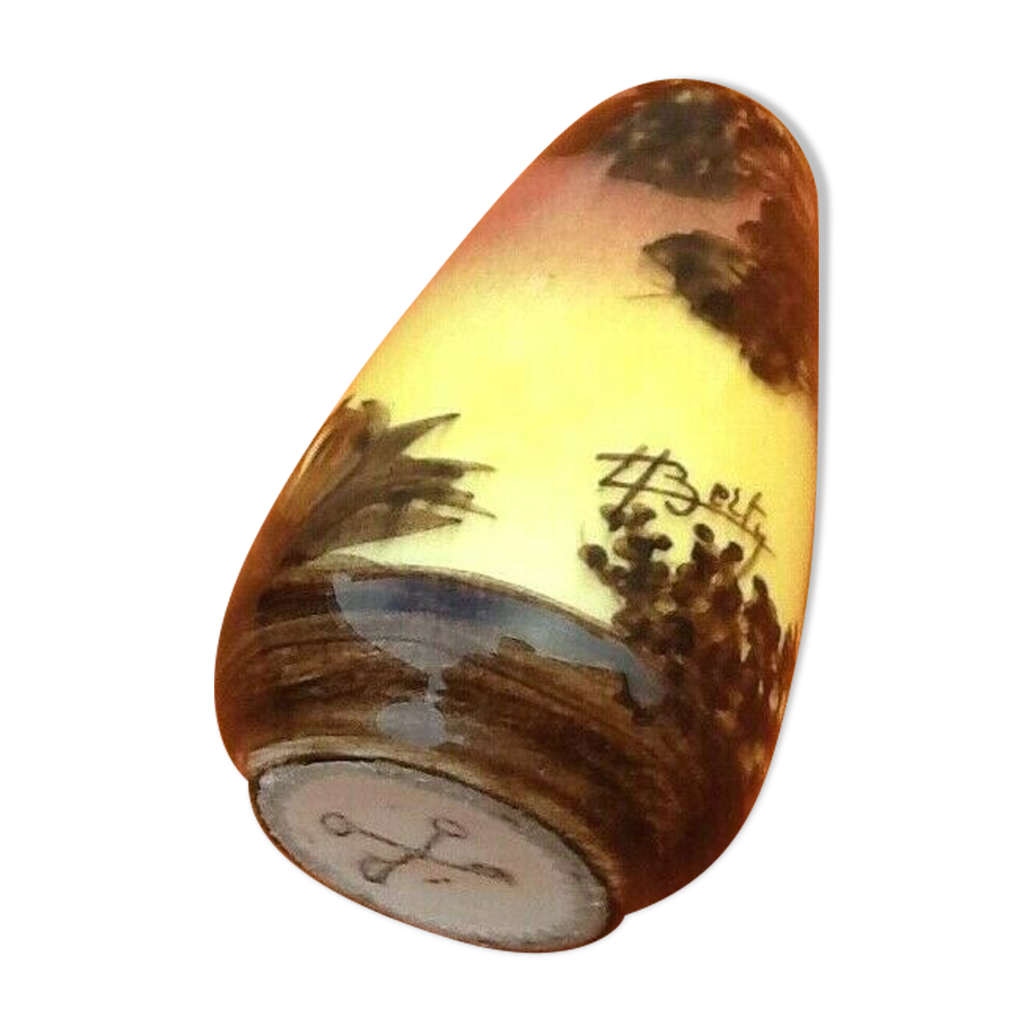 Years 1921-1959 Polychrome earthenware of Marseille Saint-Jean-du-désert Vase with cicada