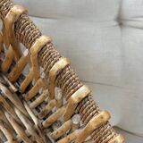 Large rattan and rope basket